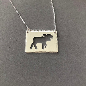 Moose - sterling silver necklace