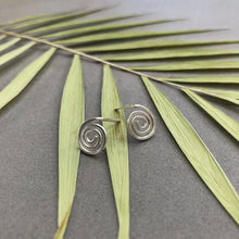 Load image into Gallery viewer, Sterling silver spiral stud earrings by Red Door Metalworks
