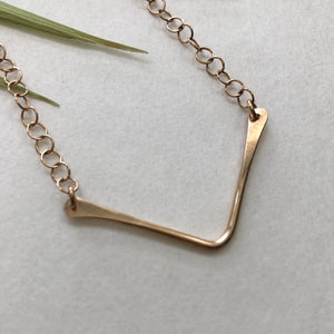 v necklace by Red Door Metalworks