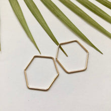 Load image into Gallery viewer, Hexagon Hoop Earrings - W5
