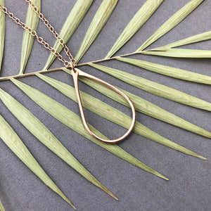 Teardrop - bronze wire necklace - N12