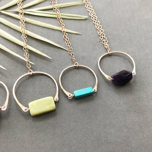 Gem Hoop Necklace - N86
