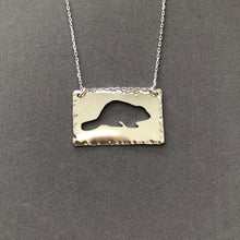 Load image into Gallery viewer, Sterling silver beaver cutout necklace byRed Door Metalworks 
