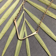 Load image into Gallery viewer, Bronze chevron necklace by Red Door Metalworks
