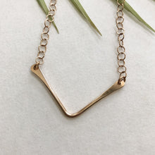 Load image into Gallery viewer, bronze wire chevron necklace by Red Door Metalworks
