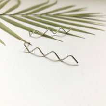 Load image into Gallery viewer, zigzag sterling silver earrings by Red Door Metalworks
