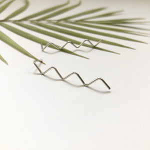 zigzag sterling silver earrings by Red Door Metalworks