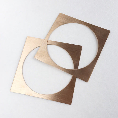 Square bronze bracelet by Red Door Metalworks